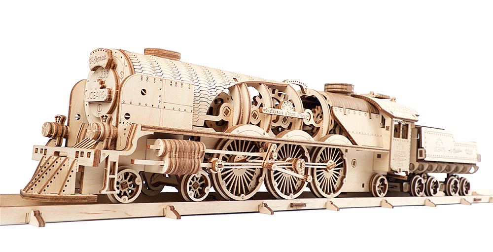 Ugears ユーギアーズ V-Express Steam Train with Tender V-Express蒸気機関車 70058＿並行輸入 